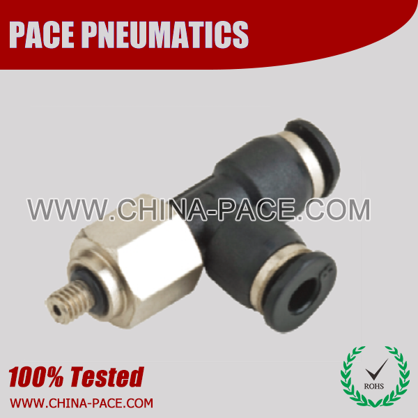 Compact Male Run Tee One Touch Fittings,Compact One Touch Fitting, Miniature Pneumatic Fittings, Air Fittings, one touch tube fittings, Pneumatic Fitting, Nickel Plated Brass Push in Fittings